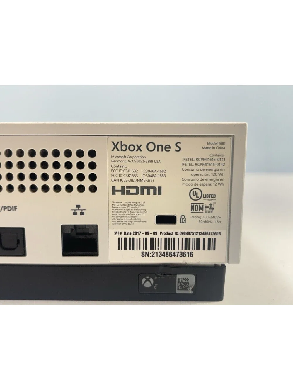 Microsoft Xbox One S 500GB Console Only - White - Tested Working -Fair Condition